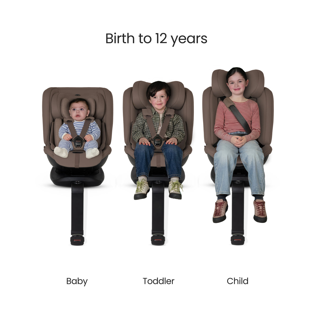 Motion 3 All Size 360 Extended Rear Facing Car Seat Timeless Cocoa
