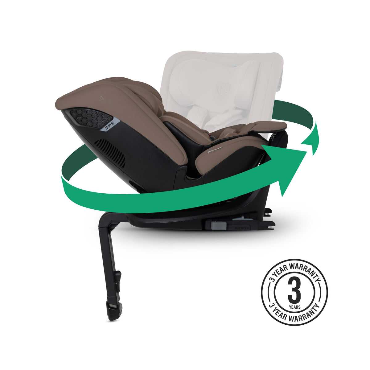 Motion 3 All Size 360 Extended Rear Facing Car Seat Timeless Cocoa