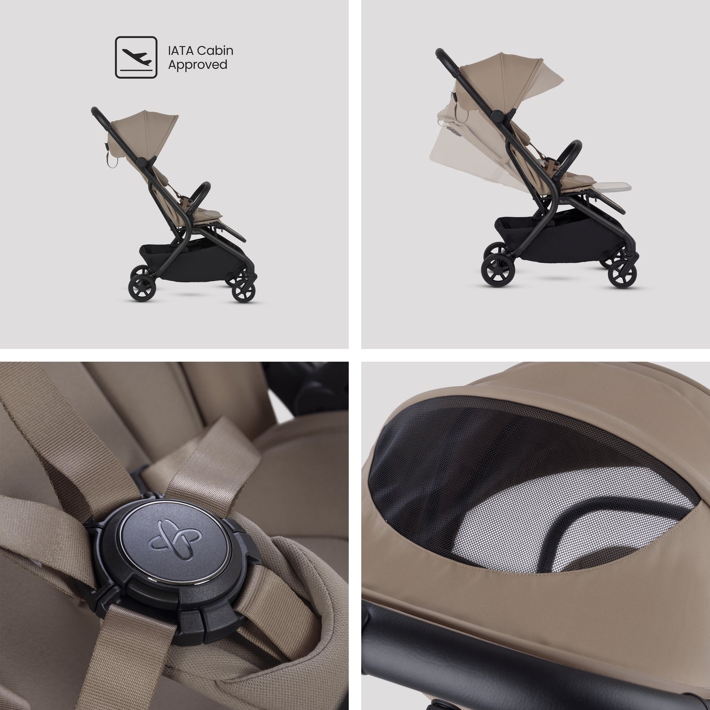 Nia Champagne Compact Travel System with Accessory Pack (12 Piece)