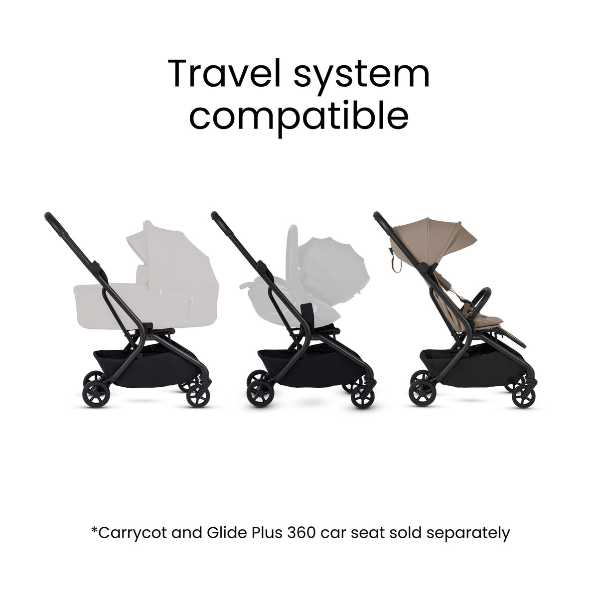 Nia Champagne Compact Travel Stroller