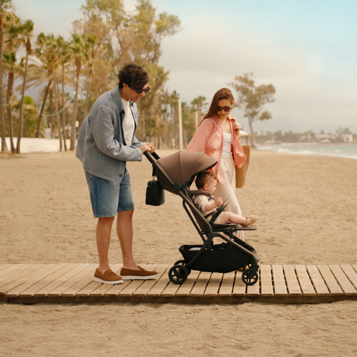 Nia Champagne Compact Travel Stroller with Carrycot (6 Piece)