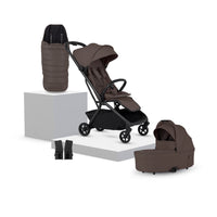 Nia Chocolate Compact Travel Stroller with Carrycot (6 Piece)