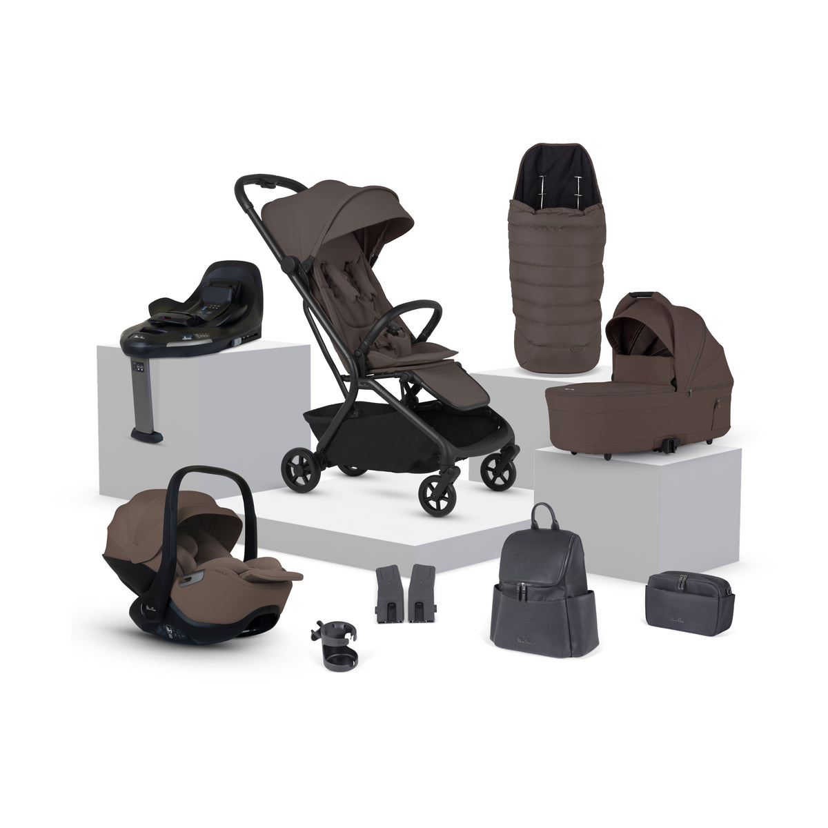 Nia Chocolate Compact Travel System with Accessory Pack Timeless Cocoa (12 Piece)