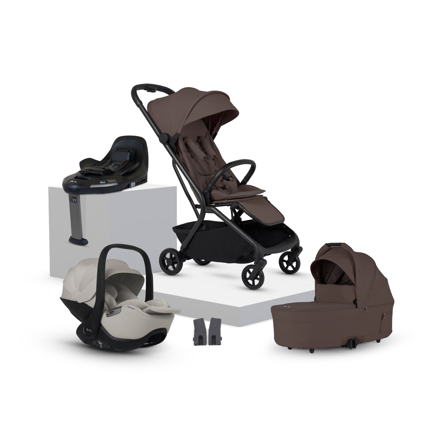 Nia Chocolate Compact Travel System Natural Taupe (8 Piece)