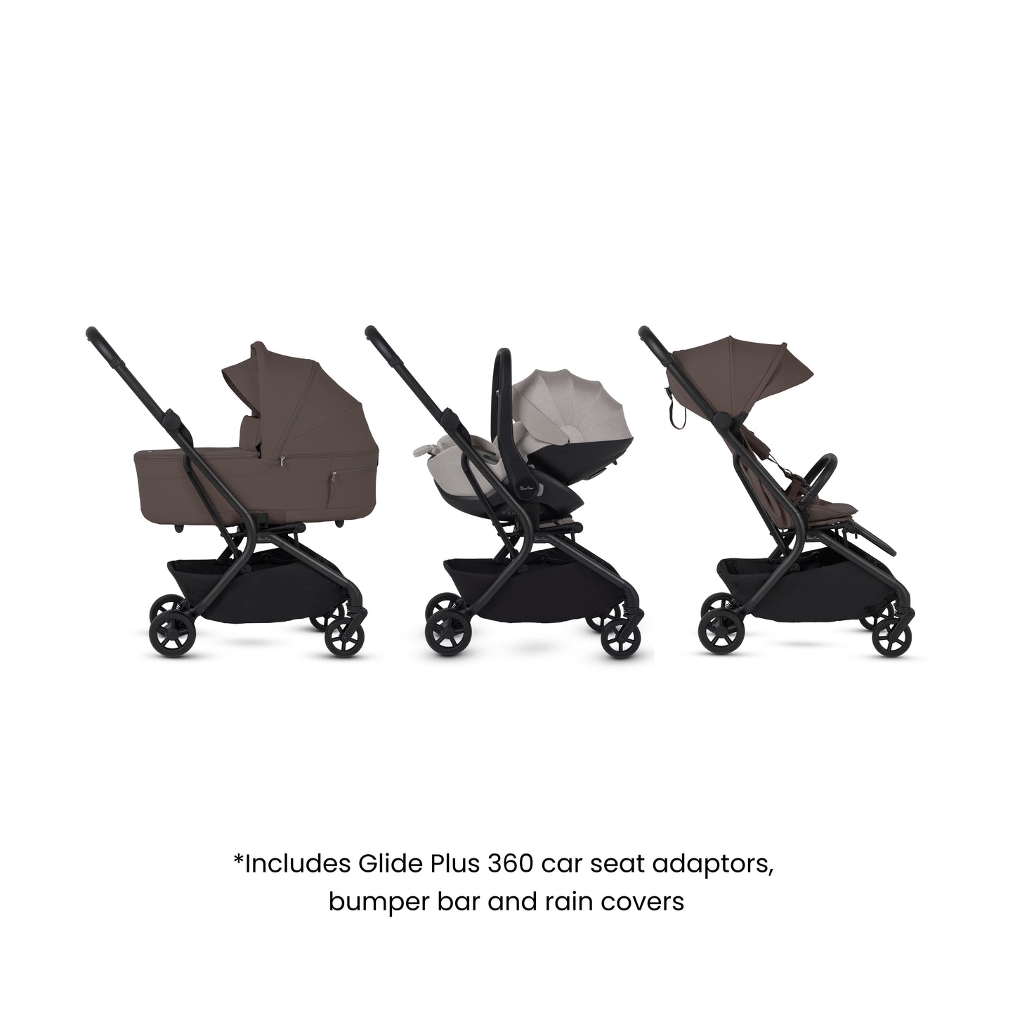 Nia Chocolate Compact Travel System with Accessory Pack Natural Taupe (12 Piece)