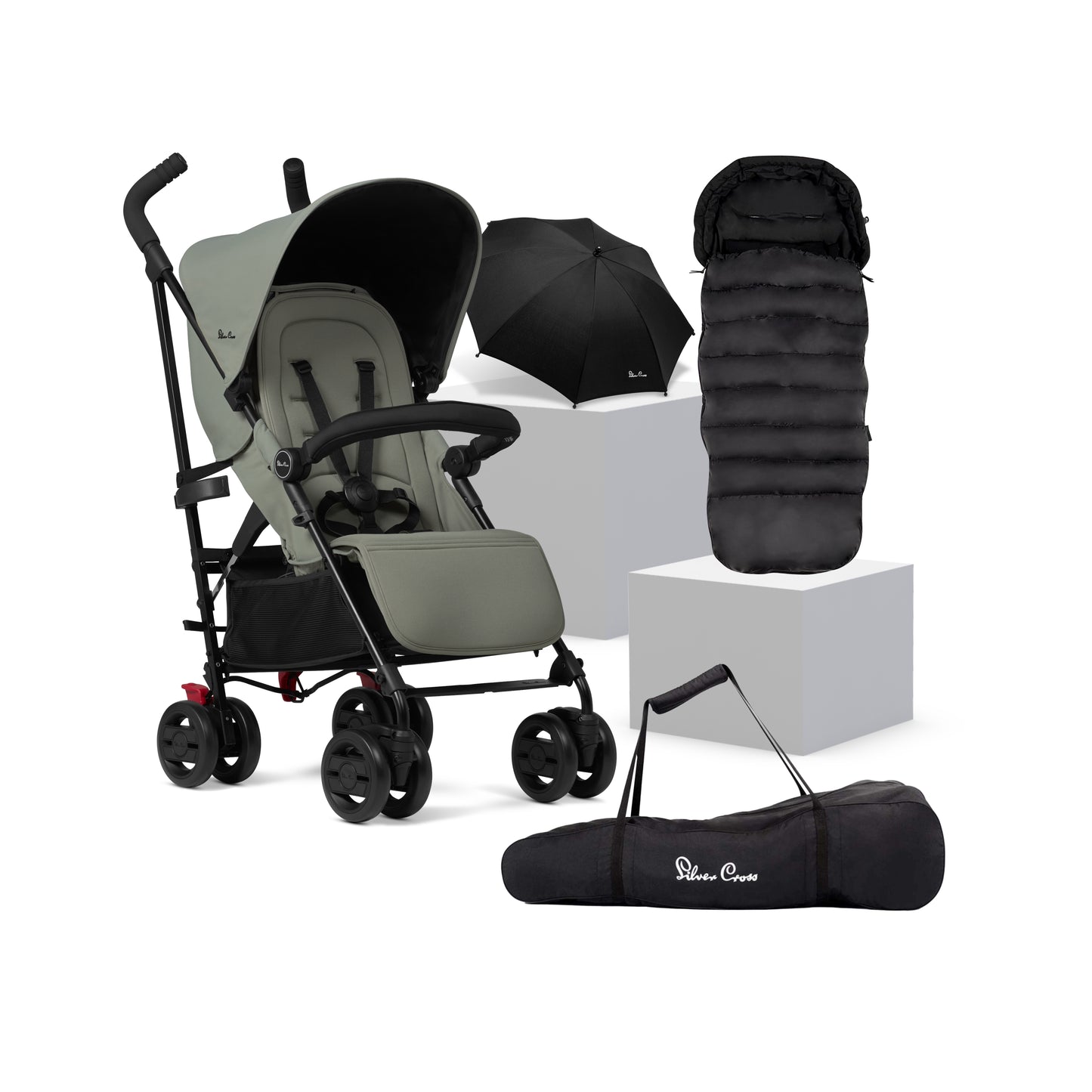 Pop 2 Sage Stroller & Accessory Bundle (6 piece)
