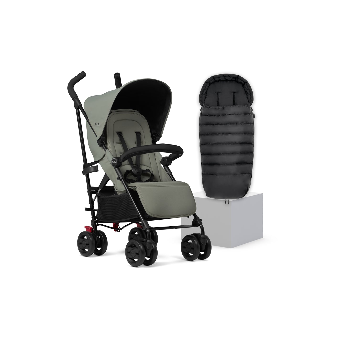 Pop 2 Sage Stroller & Footmuff Bundle (4 piece)