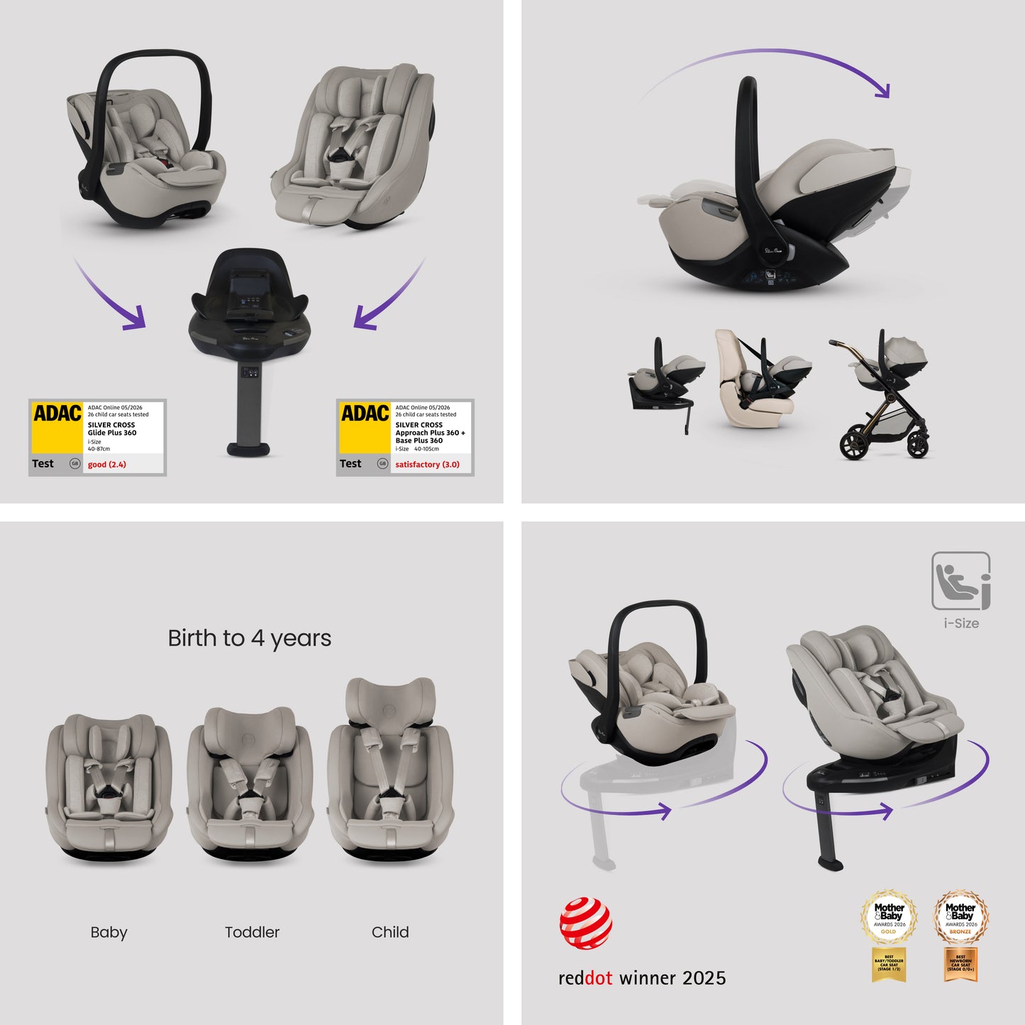 Reef 2 SPECIAL EDITION Espresso Travel System Ultimate 360 Natural Taupe Family Car Seat Bundle (12 piece)