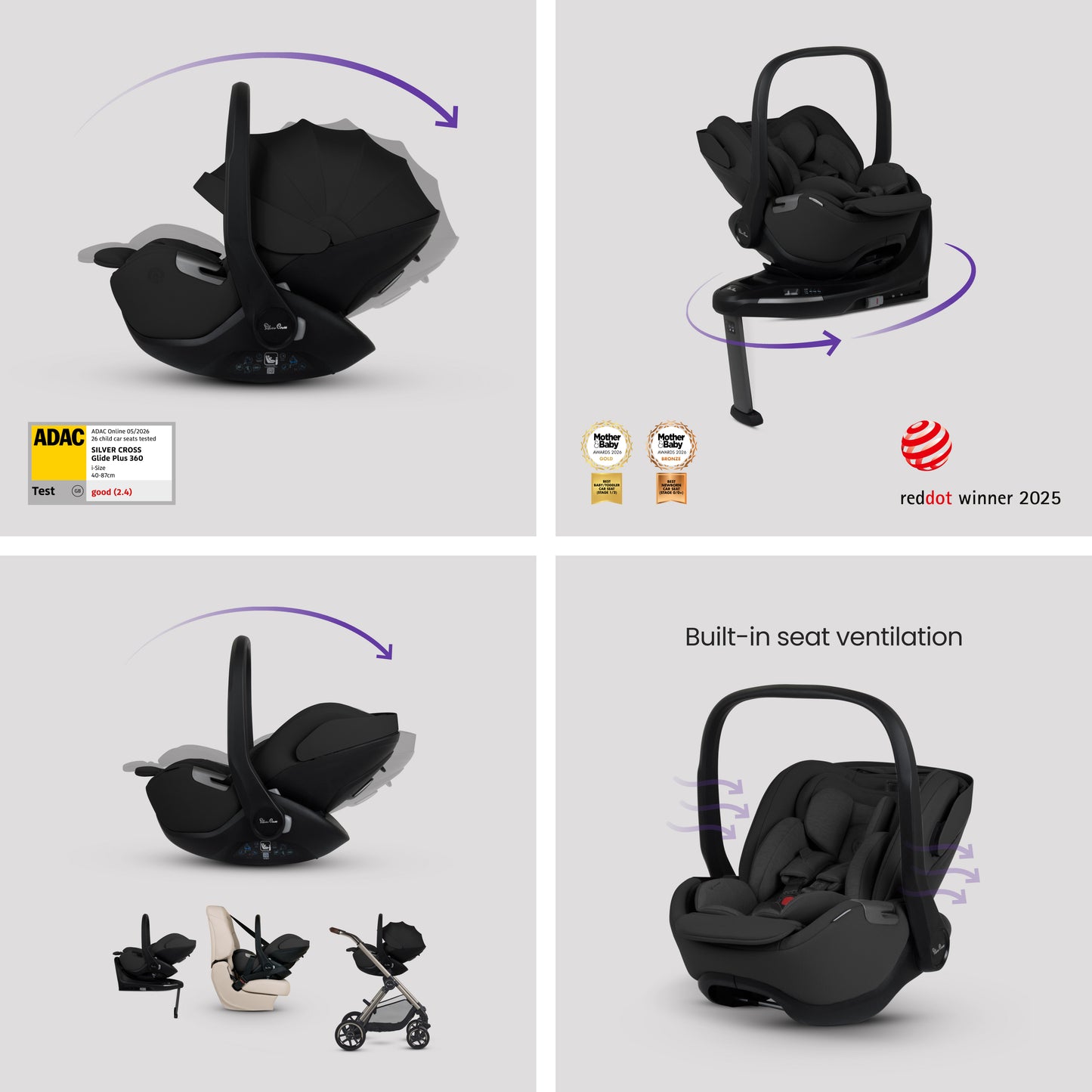 Reef 2 SPECIAL EDITION Frappe Travel System Ultimate 360 Iconic Black Infant Carrier Bundle (11 piece)