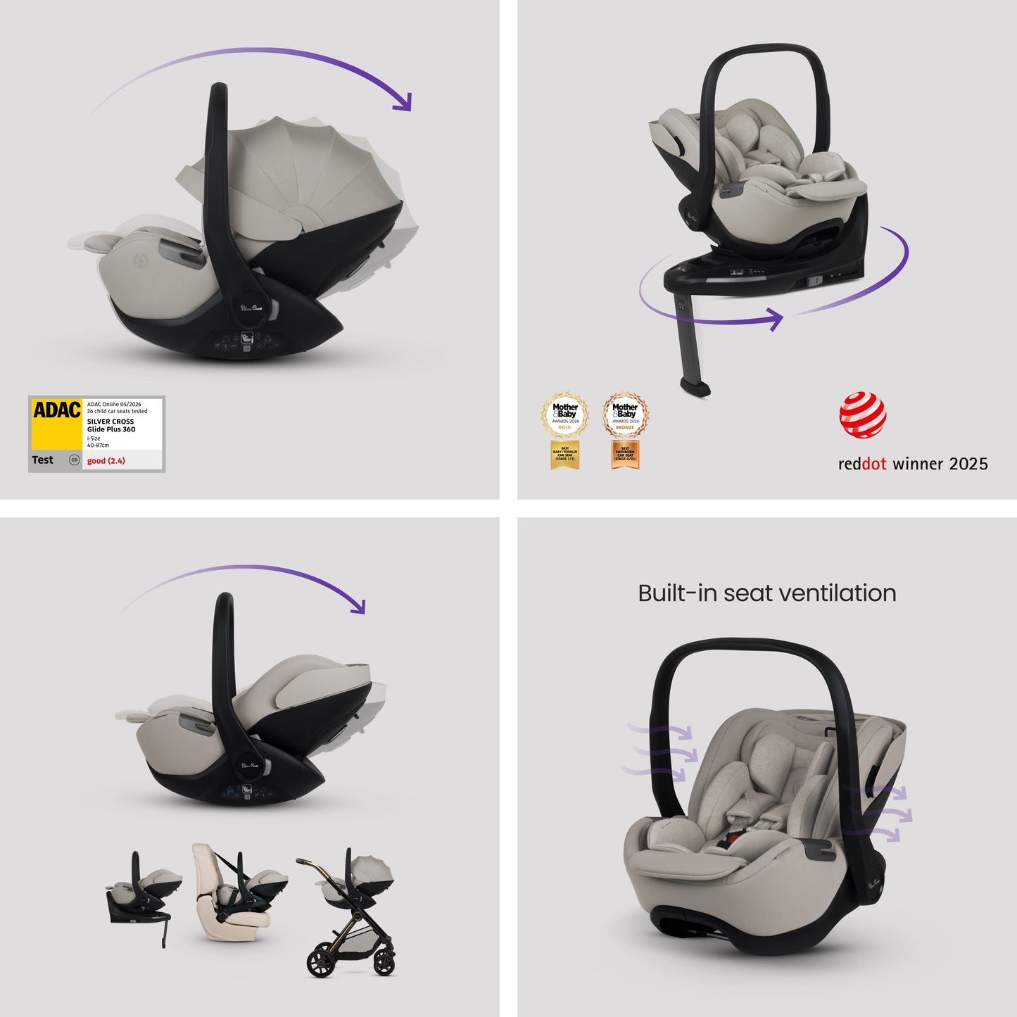 Reef 2 SPECIAL EDITION Espresso Travel System Ultimate 360 Natural Taupe Infant Carrier Bundle (11 piece)