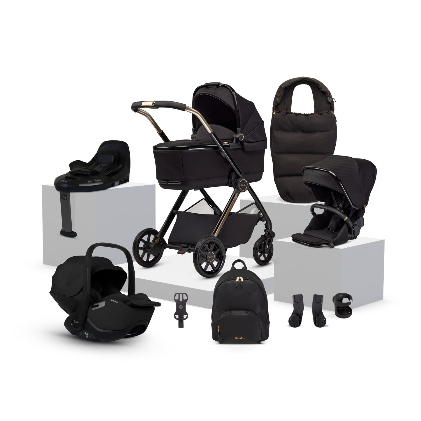 Reef 2 SPECIAL EDITION Espresso Travel System Ultimate 360 Iconic Black Infant Carrier Bundle (11 piece)