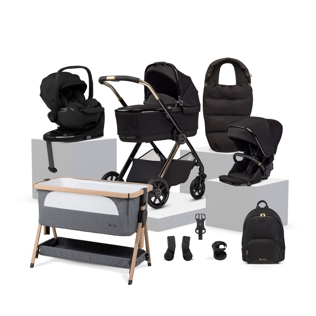 Reef 2 SPECIAL EDITION Espresso Travel System Ultimate 360 Iconic Black Infant Carrier Bundle (12 piece)