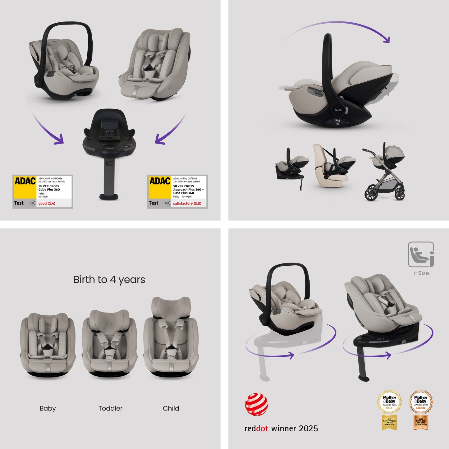 Reef 2 SPECIAL EDITION Frappe Travel System Ultimate 360 Natural Taupe Family Car Seat Bundle (12 piece)