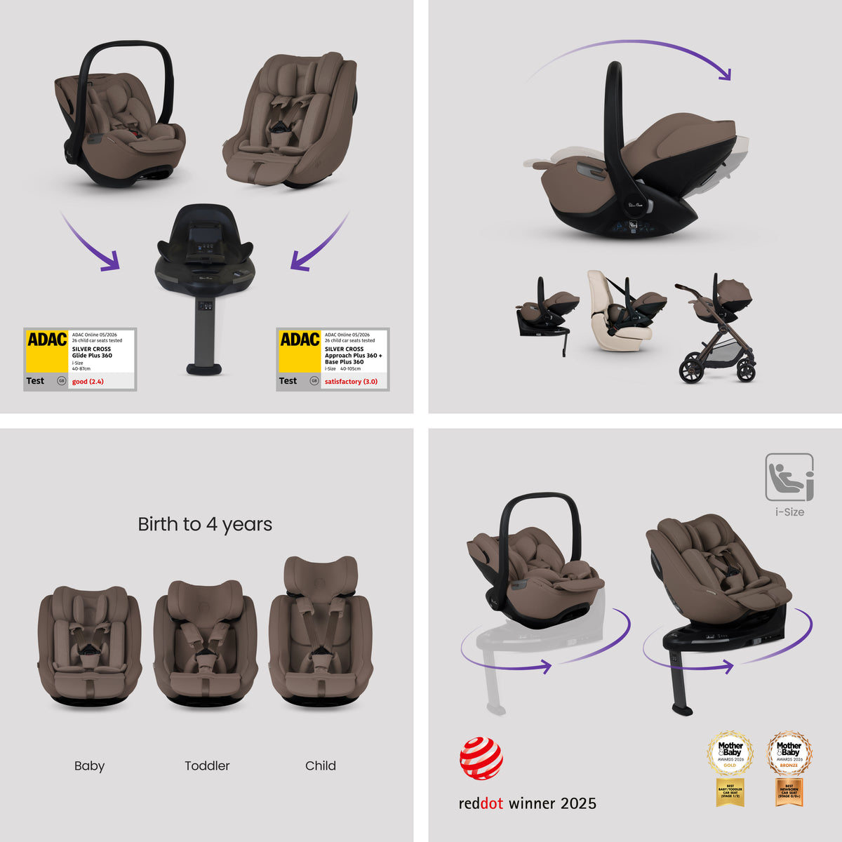 Reef 2 SPECIAL EDITION Ganache Travel System Ultimate 360 Timeless Cocoa Family Car Seat Bundle (13 piece)