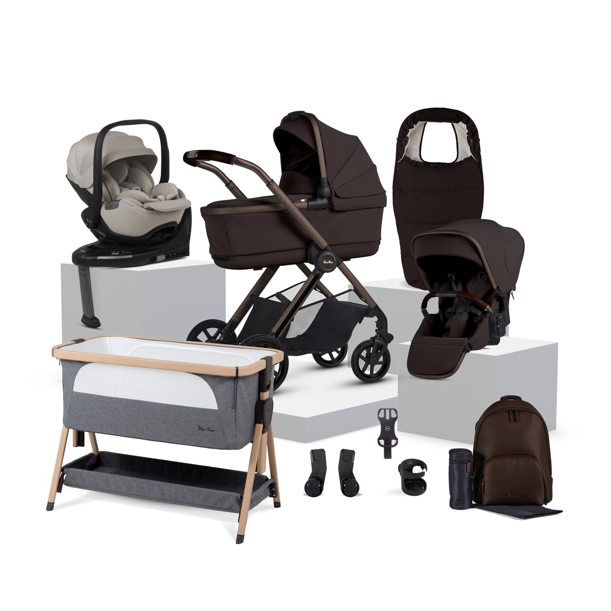 Reef 2 SPECIAL EDITION Ganache Travel System Ultimate 360 Natural Taupe Infant Carrier Bundle (12 piece)