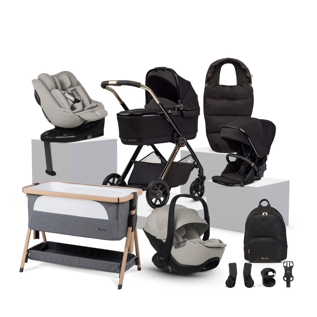 Reef 2 SPECIAL EDITION Espresso Travel System Ultimate 360 Natural Taupe Family Car Seat Bundle (13 piece)