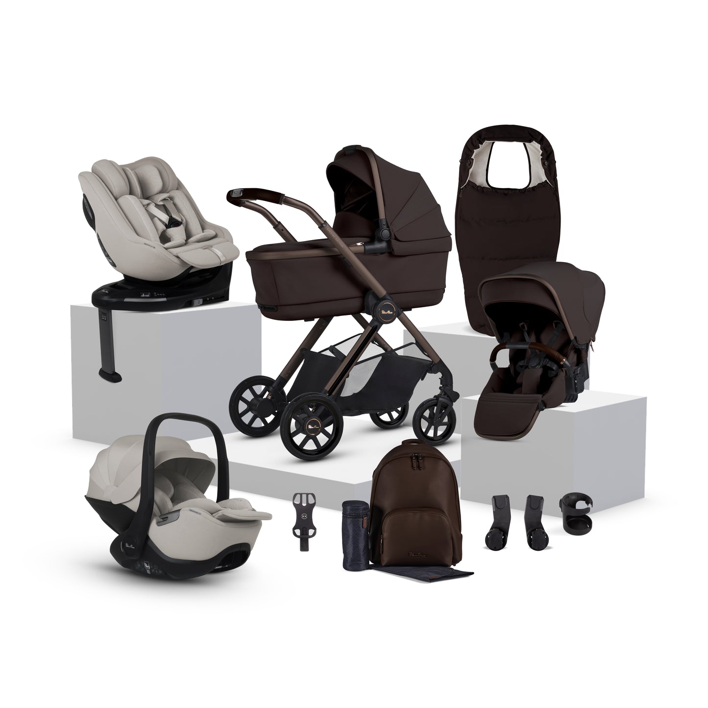Reef 2 SPECIAL EDITION Ganache Travel System Ultimate 360 Natural Taupe Family Car Seat Bundle (12 piece)