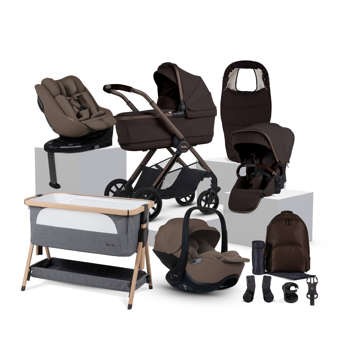 Reef 2 SPECIAL EDITION Ganache Travel System Ultimate 360 Timeless Cocoa Family Car Seat Bundle (13 piece)