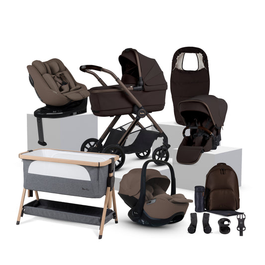 Reef 2 SPECIAL EDITION Ganache Travel System Ultimate 360 Timeless Cocoa Family Car Seat Bundle (13 piece)
