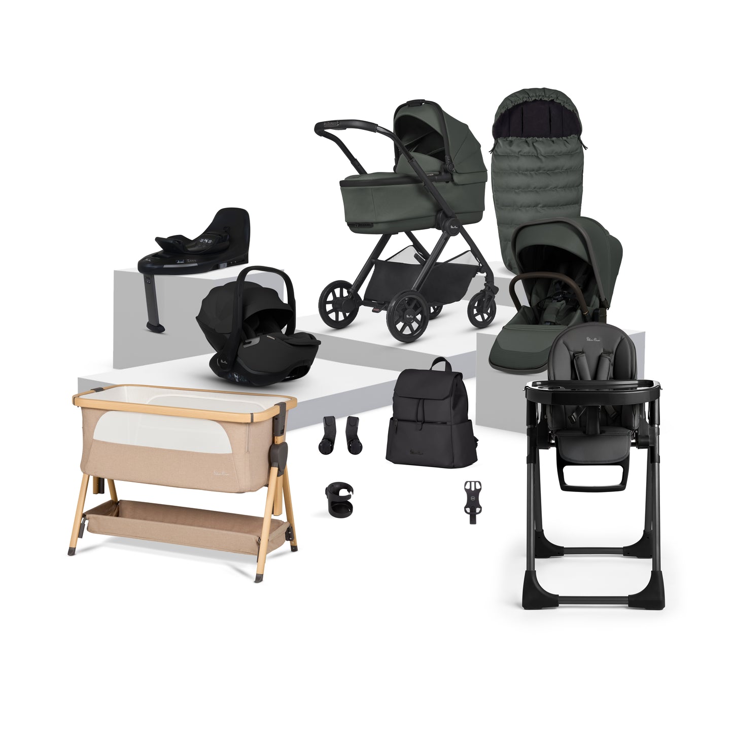Reef 2 Pewter Travel System Ultimate Baby Bundle (14 piece)