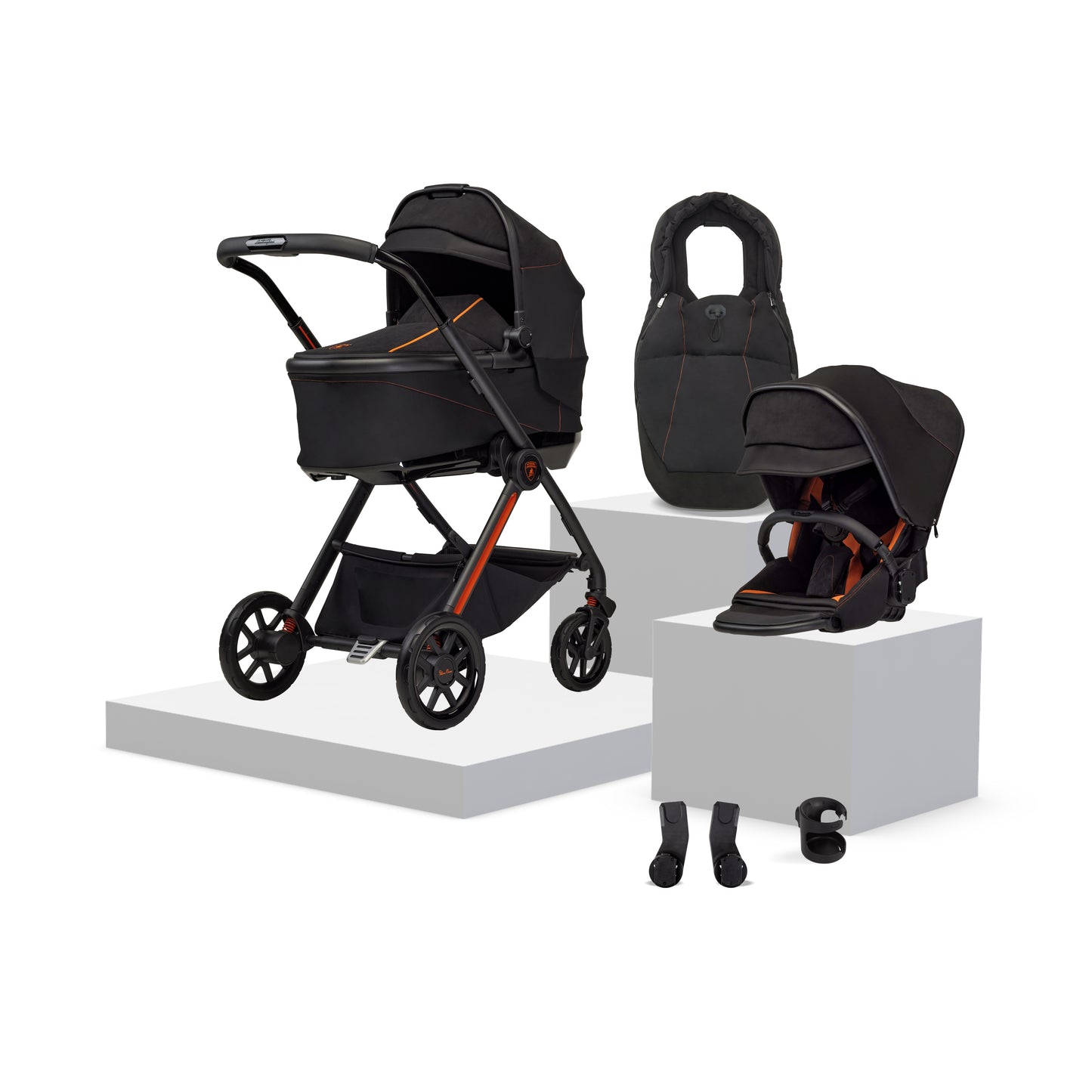 Silver Cross x Automobili Lamborghini Reef AL Arancio Travel System Accessory Bundle