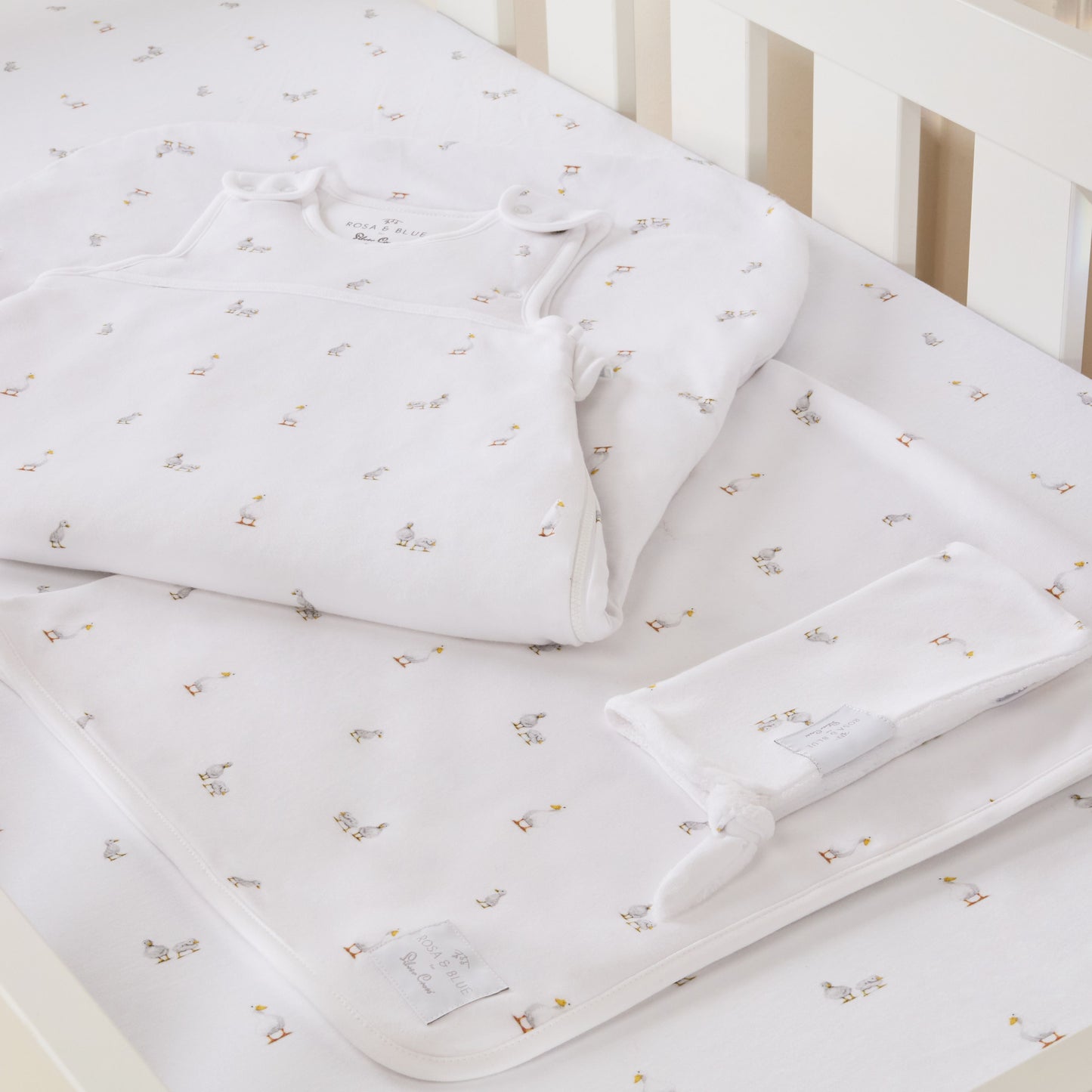 Rosa & Blue for Silver Cross Cot Bed Starter Set - Duckling Print