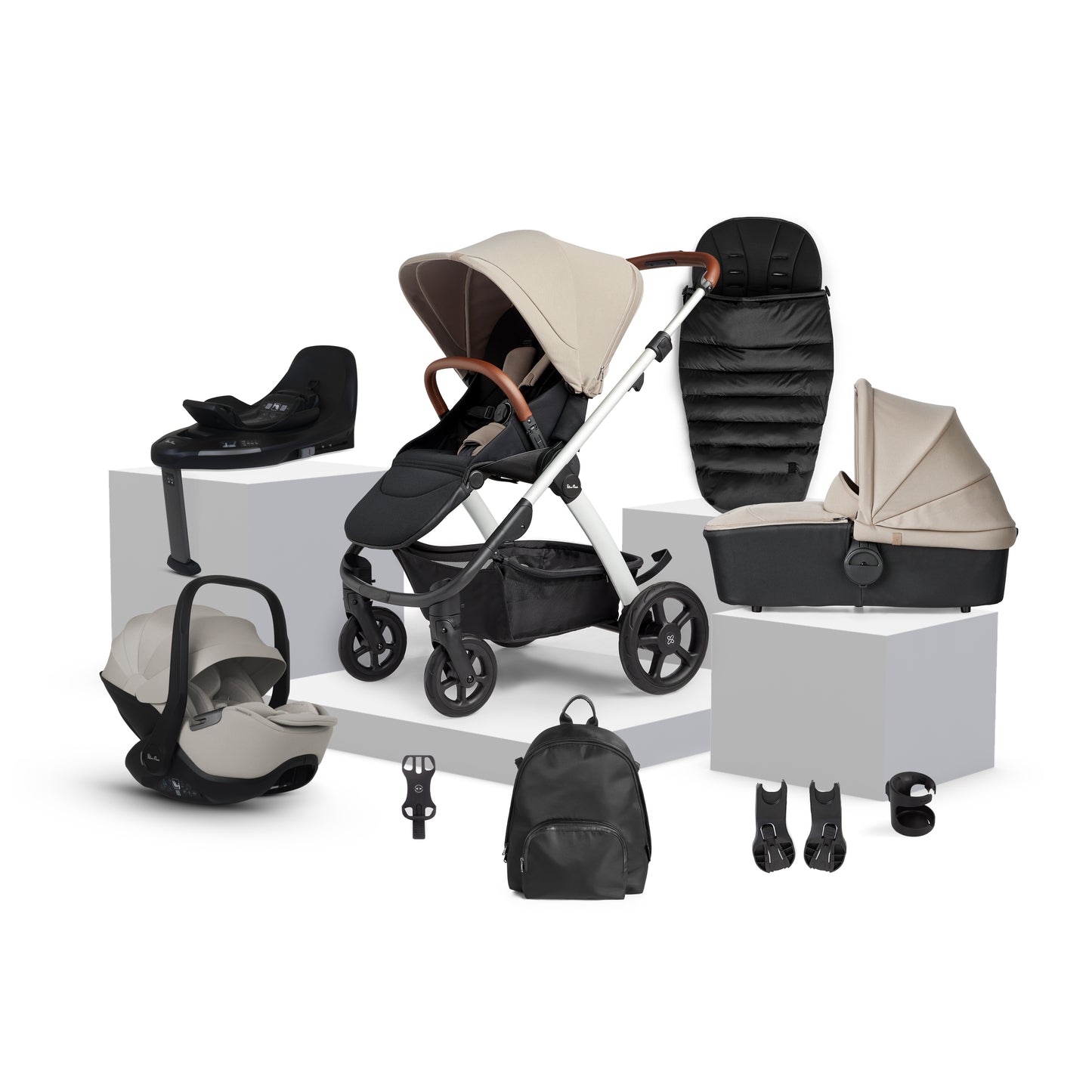 Tide Stone Travel System Ultimate 360 Natural Taupe Infant Carrier Bundle (11 piece)