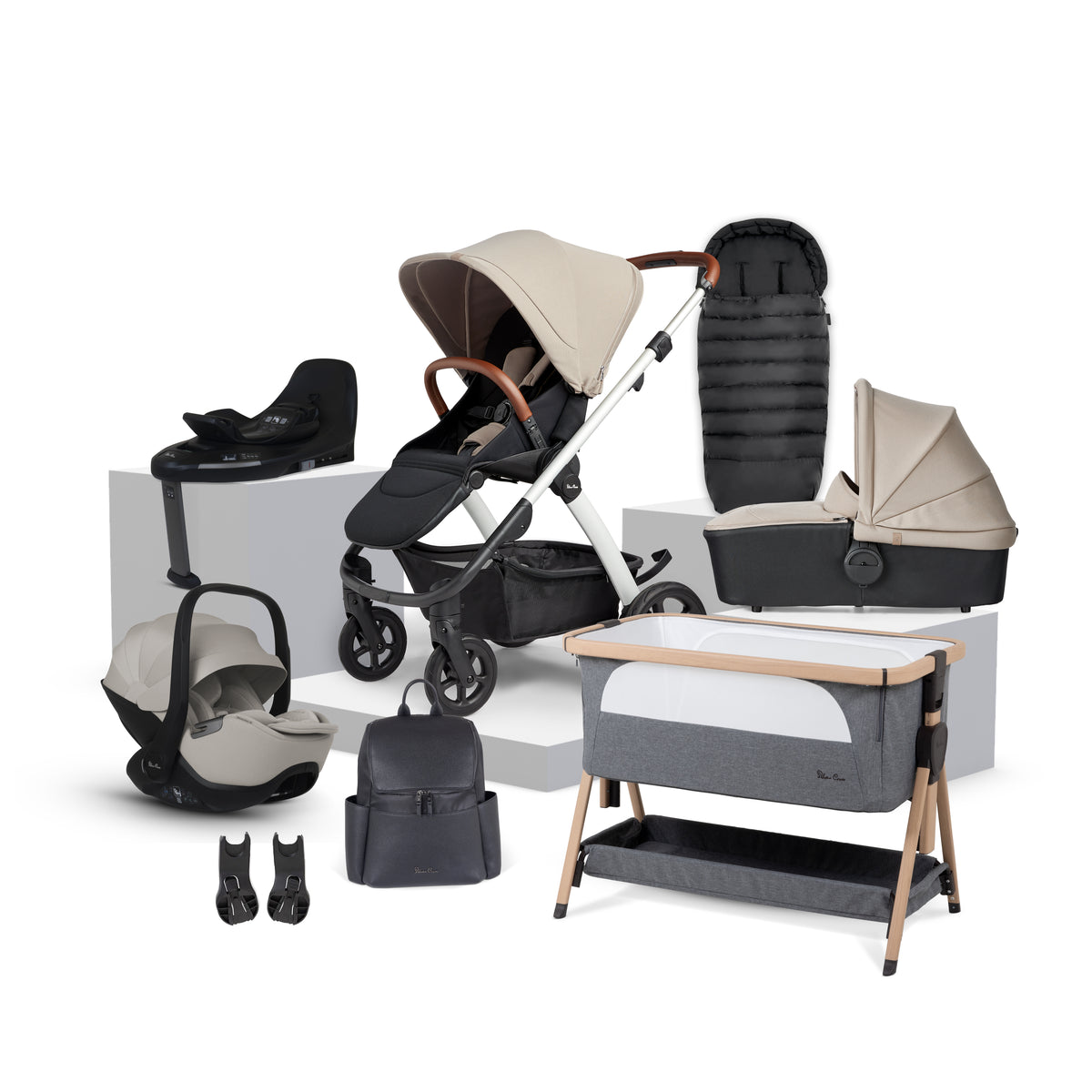 Tide Stone Travel System Ultimate 360 Natural Taupe Infant Carrier Bundle (9 piece)