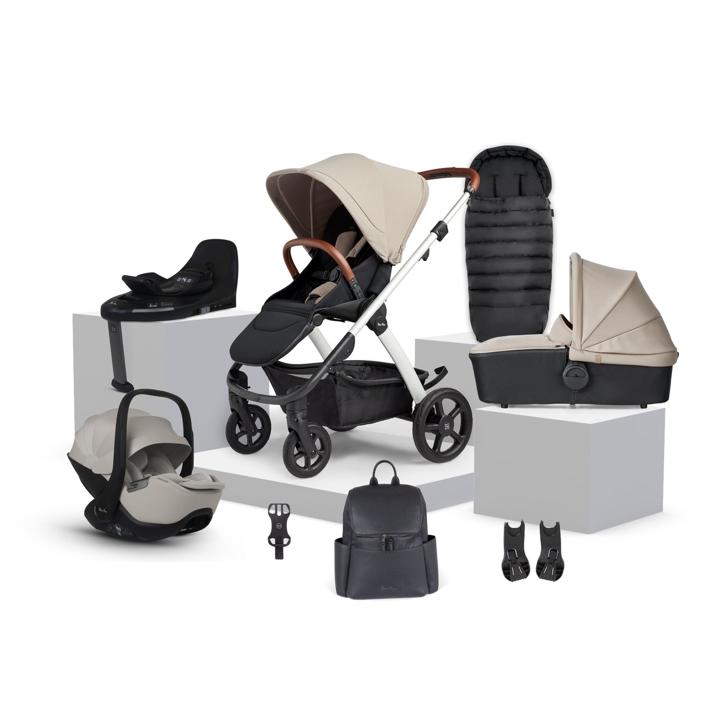 Tide Stone Travel System Ultimate 360 Natural Taupe Infant Carrier Bundle (10 piece)