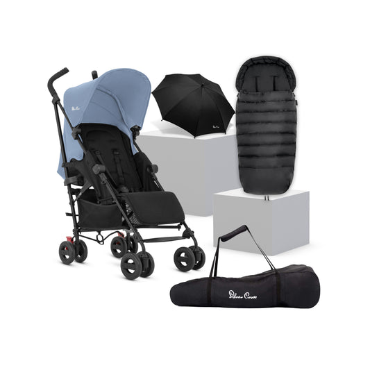 Zest Blue Stroller & Accessory Bundle (5 piece)