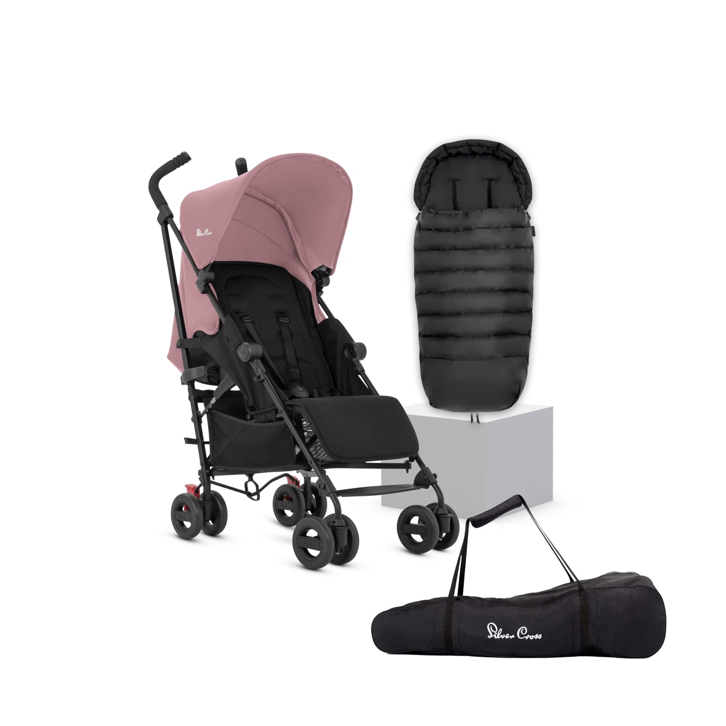 Zest Pink Stroller & Stroller Bag Bundle (3 piece)